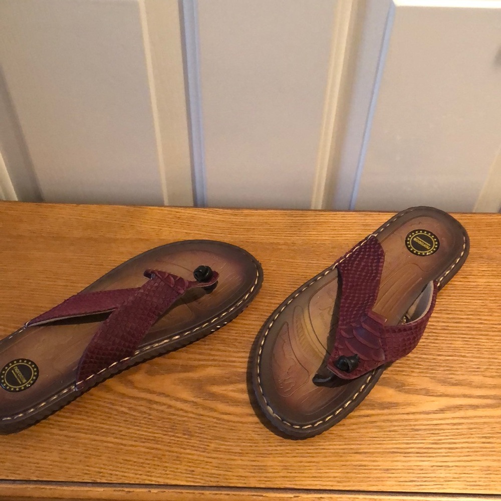 Red flip flops